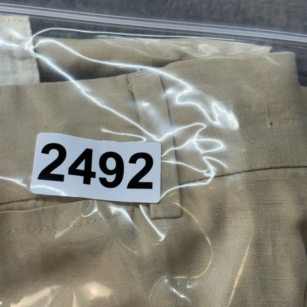 Polo Ralph Lauren Mens 36x27.5 Beige Linen Silk Blend Flat‎ Front Trousers Pants